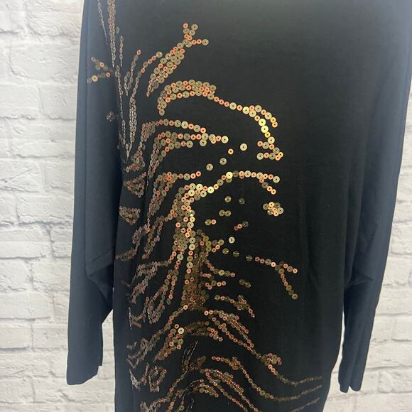 Vintage CAbi Black Top with Design - Women's Large - Picture 2 of 5